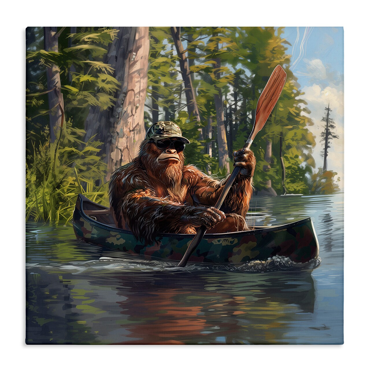 Stupell Industries Mythical Monster in Canoe Canvas Wall Art Design by Jim Baldwin